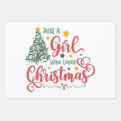 Alleen een meisje dat van Kerstmis houdt Inpakpapier Vel (Voorkant 3)