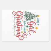 Alleen een meisje dat van Kerstmis houdt Inpakpapier Vel (Voorkant)