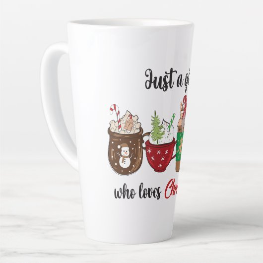 Alleen een meisje dat van Kerstmis houdt Latte Mok (Linkerhoek)