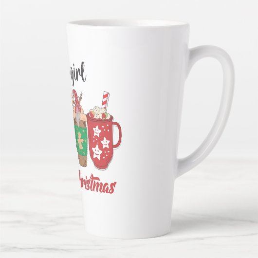 Alleen een meisje dat van Kerstmis houdt Latte Mok (Rechts)