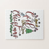 Alleen een meisje dat van Kerstmis houdt Legpuzzel (Horizontaal)