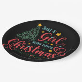 Alleen een meisje dat van Kerstmis houdt Papieren Bordje (Gekanteld)