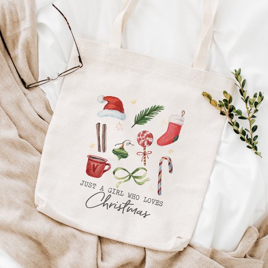 Alleen een meisje dat van Kerstmis houdt Tote Bag