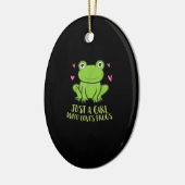 Alleen een meisje dat van kikkers houdt | Cute Fro Keramisch Ornament (Links)