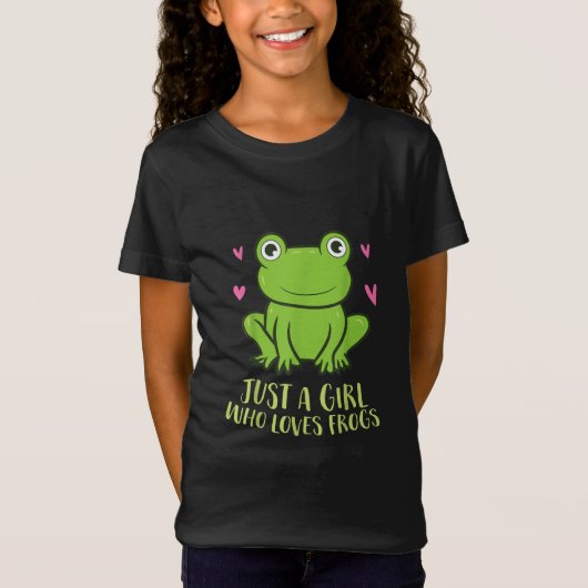 Alleen een meisje dat van kikkers houdt | Cute Fro T-shirt (Voorkant)