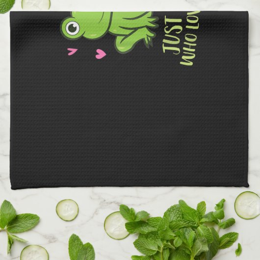 Alleen een meisje dat van kikkers houdt | Cute Fro Theedoek (Gevouwen)