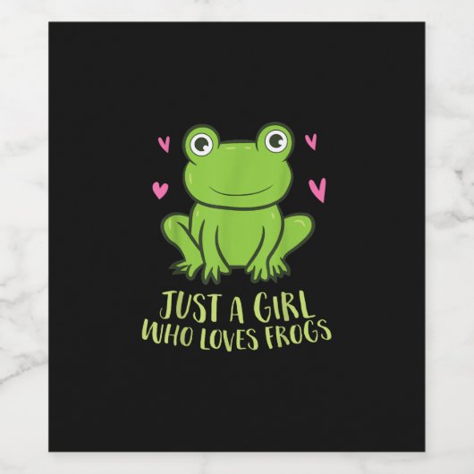 Alleen een meisje dat van kikkers houdt | Cute Fro Wijn Etiket (Enkel label)