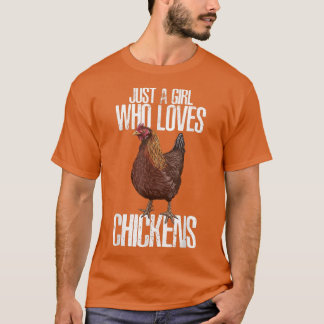 alleen een meisje dat van kippen houdt die boer zi t-shirt