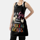 Alleen een meisje dat van kippen houdt, geitenfoer schort (Insitu)