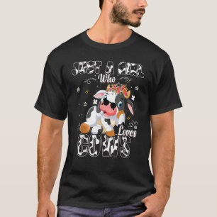 Alleen een meisje dat van Koe Boerderij houdt die T-shirt