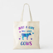 Alleen een meisje dat van Koe houdt, stort Boerder Tote Bag (Achterkant)