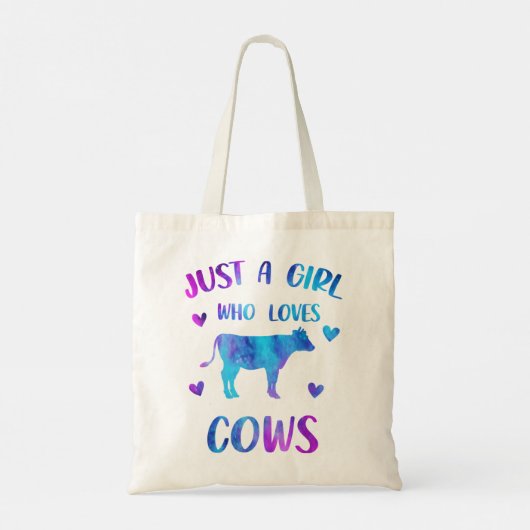 Alleen een meisje dat van Koe houdt, stort Boerder Tote Bag (Achterkant)