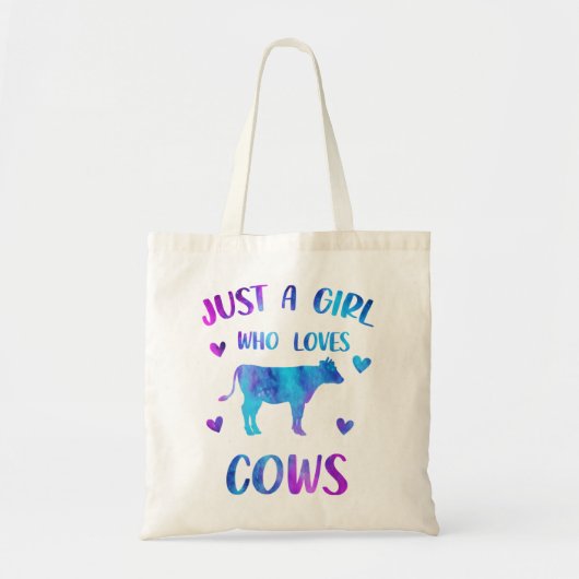 Alleen een meisje dat van Koe houdt, stort Boerder Tote Bag (Voorkant)