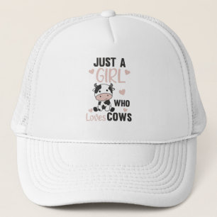 Alleen een meisje dat van Koe houdt, stort Koe Boe Trucker Pet