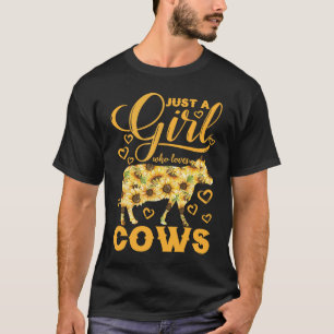 Alleen een meisje dat van Koe Zonnebloem Boerderij T-shirt