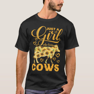Alleen een meisje dat van Koe Zonnebloem Boerderij T-shirt