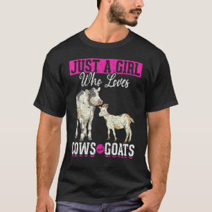 Alleen een meisje dat van Koeien houdt en Boerderi T-shirt