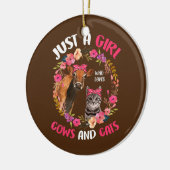 Alleen een meisje dat van Koeien houdt en katten d Keramisch Ornament (Links)