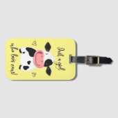 Alleen een meisje dat van koeien houdt! Harten en  Bagagelabel (Voorkant (horizontaal))
