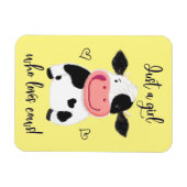 Alleen een meisje dat van koeien houdt! Harten en  Magneet (Horizontaal)