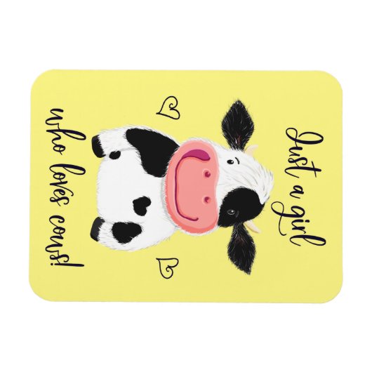 Alleen een meisje dat van koeien houdt! Harten en  Magneet (Horizontaal)