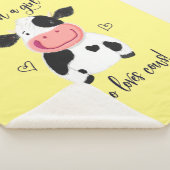 Alleen een meisje dat van koeien houdt! Harten en  Sherpa Deken (3/4)