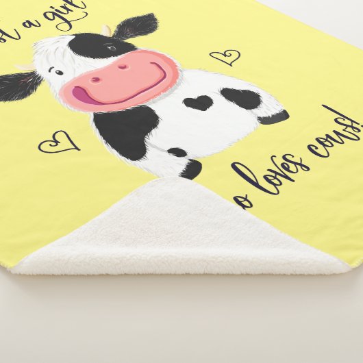 Alleen een meisje dat van koeien houdt! Harten en  Sherpa Deken (3/4)