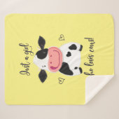 Alleen een meisje dat van koeien houdt! Harten en  Sherpa Deken (Voorkant (horizontaal))