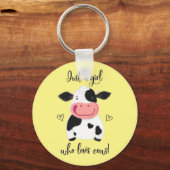Alleen een meisje dat van Koeien houdt! Harten en  Sleutelhanger (Voorkant)