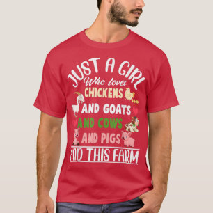 Alleen een meisje dat van Koeien van kippen houdt, T-shirt