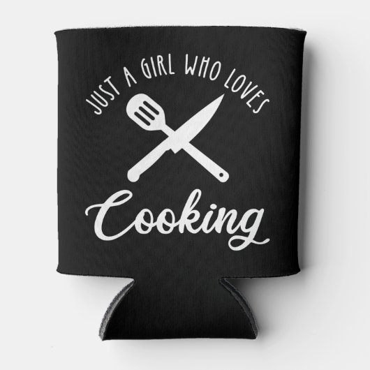 Alleen een meisje dat van koken houdt blikjeskoeler (Voorkant)