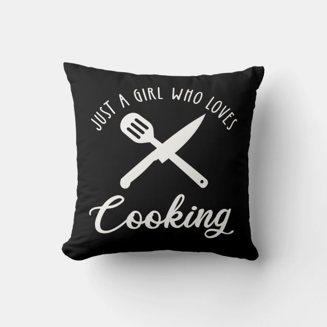 Alleen een meisje dat van koken houdt kussen (Voorkant)