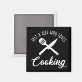 Alleen een meisje dat van koken houdt magneet (Voorkant / Achterkant)