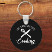 Alleen een meisje dat van koken houdt sleutelhanger (Achterkant)