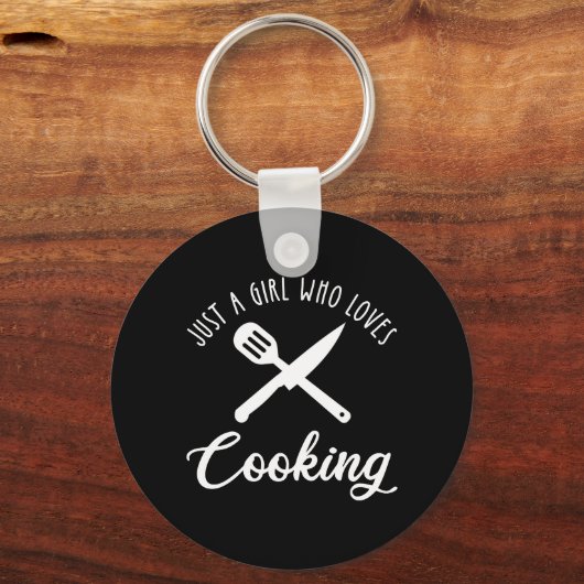 Alleen een meisje dat van koken houdt sleutelhanger (Voorkant)
