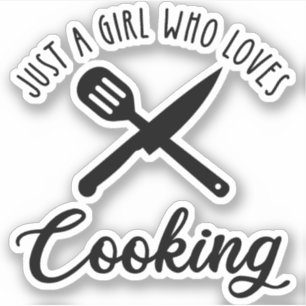 Alleen een meisje dat van koken houdt sticker