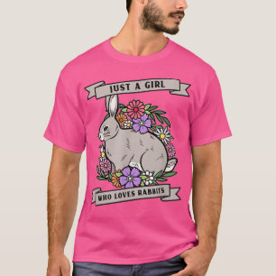 Alleen een meisje dat van konijnen houdt, met bloe t-shirt