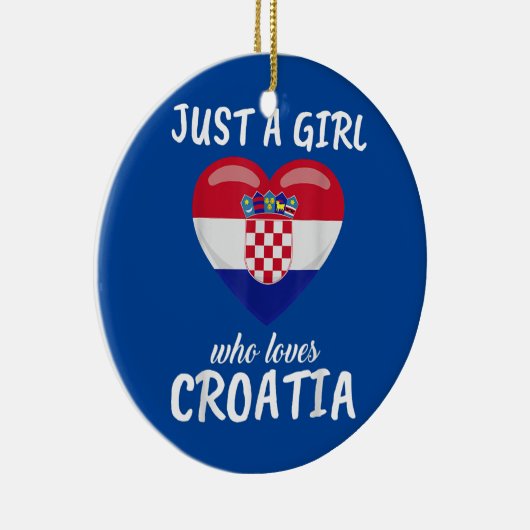 Alleen een meisje dat van Kroatië houdt, reist Foo Keramisch Ornament (Rechts)