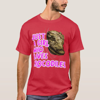 Alleen een meisje dat van krokodillen houdt t-shirt
