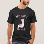 Alleen een meisje dat van Llamas T-Shirt Gift houd (Voorkant)