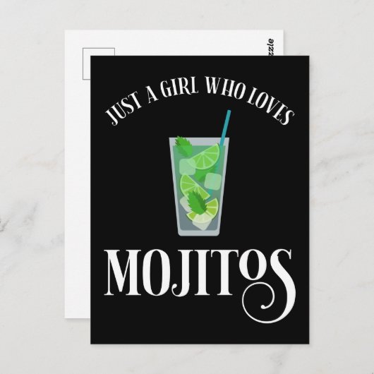 Alleen een meisje dat van Mojitos houdt Briefkaart (Voorkant / Achterkant)