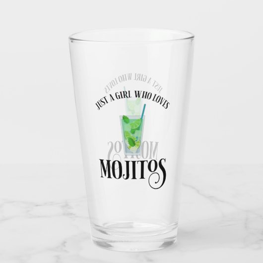 Alleen een meisje dat van Mojitos houdt Glas (Achterkant)