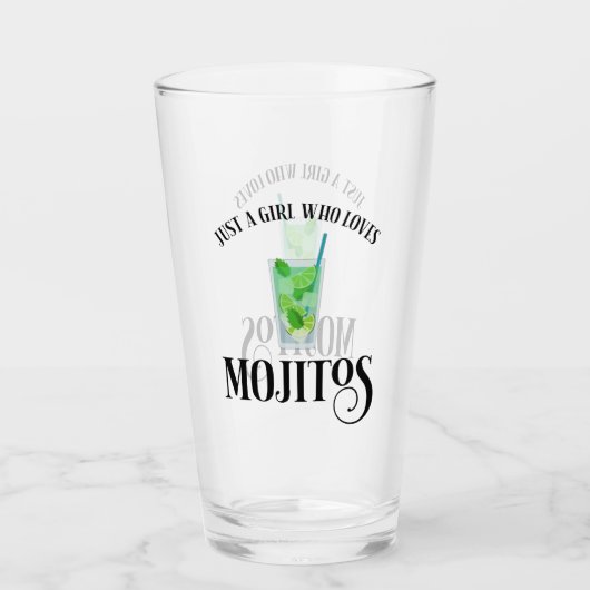 Alleen een meisje dat van Mojitos houdt Glas (Voorkant)