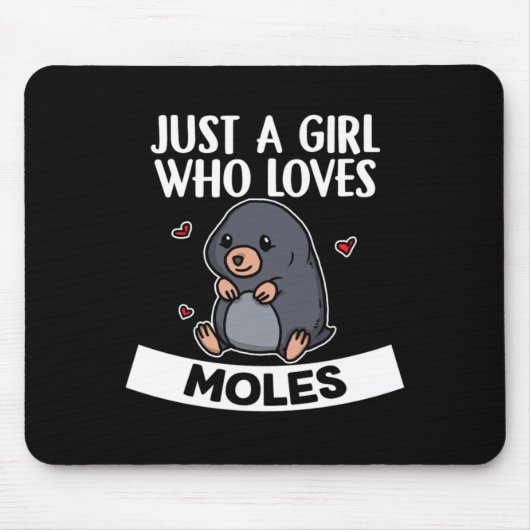 Alleen een meisje dat van Moles Cute Mole Costume Muismat (Voorkant)