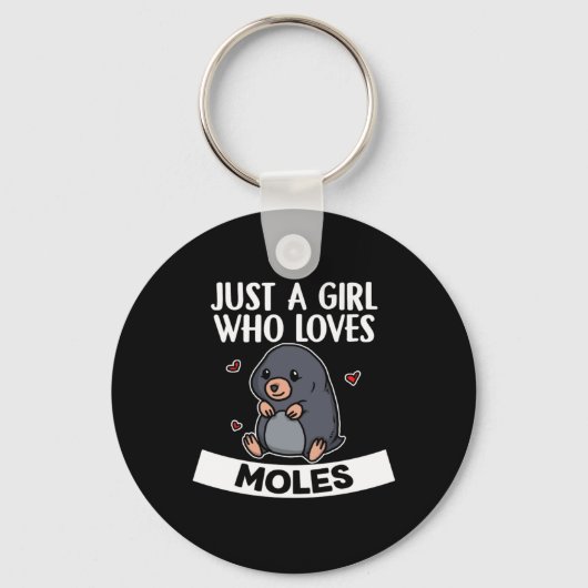 Alleen een meisje dat van Moles Cute Mole Costume  Sleutelhanger (Voorkant)