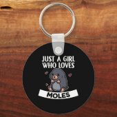 Alleen een meisje dat van Moles Cute Mole Costume  Sleutelhanger (Voorkant)