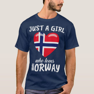 Alleen een meisje dat van Noorwegen houdt T-shirt