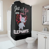 Alleen een meisje dat van olifanten houdt douchegordijn (In situ)