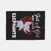 Alleen een meisje dat van olifanten houdt fleece deken (Voorkant (Horizontaal))