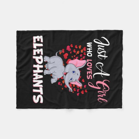 Alleen een meisje dat van olifanten houdt fleece deken (Voorkant (Horizontaal))